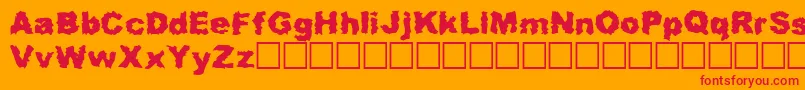 Misfit Font – Red Fonts on Orange Background