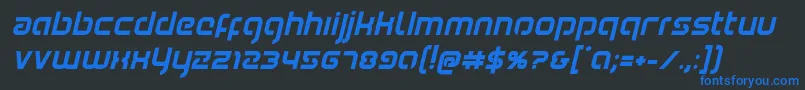 Youngerbloodboldital Font – Blue Fonts on Black Background