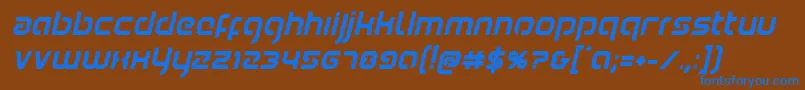 Youngerbloodboldital Font – Blue Fonts on Brown Background
