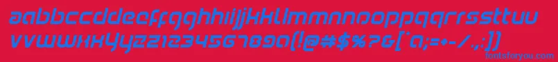Youngerbloodboldital Font – Blue Fonts on Red Background