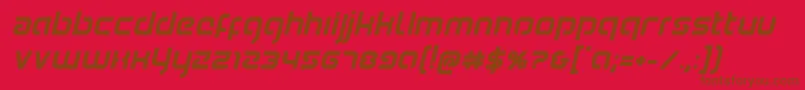Youngerbloodboldital-Schriftart – Braune Schriften auf rotem Hintergrund