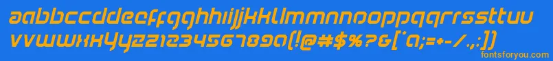 Youngerbloodboldital Font – Orange Fonts on Blue Background