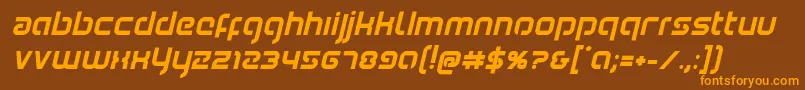 Youngerbloodboldital Font – Orange Fonts on Brown Background