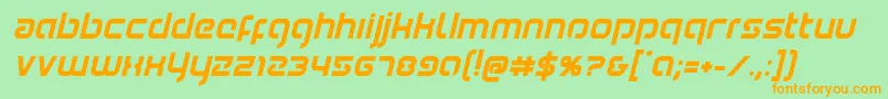 Youngerbloodboldital-Schriftart – Orangefarbene Schriften auf grünem Hintergrund