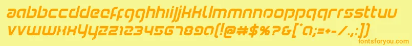 Youngerbloodboldital Font – Orange Fonts on Yellow Background