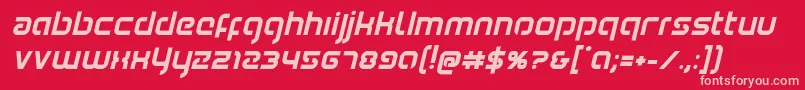 フォントYoungerbloodboldital – 赤い背景にピンクのフォント