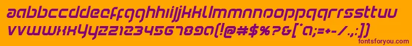Youngerbloodboldital-fontti – violetit fontit oranssilla taustalla