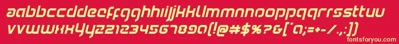 Youngerbloodboldital Font – Yellow Fonts on Red Background