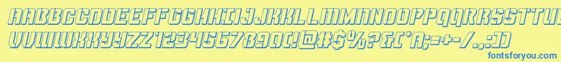 Thundertrooper3Dital Font – Blue Fonts on Yellow Background