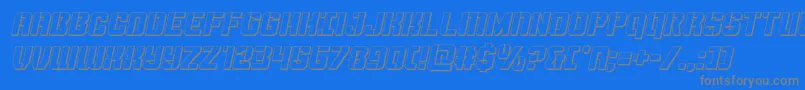 Thundertrooper3Dital Font – Gray Fonts on Blue Background