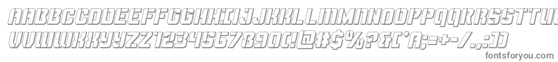 Thundertrooper3Dital-fontti – harmaat kirjasimet valkoisella taustalla