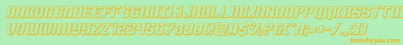 Thundertrooper3Dital Font – Orange Fonts on Green Background