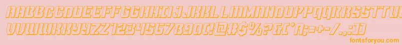 Thundertrooper3Dital-Schriftart – Orangefarbene Schriften auf rosa Hintergrund