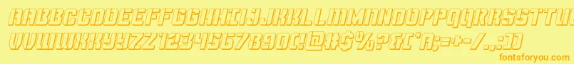 Thundertrooper3Dital Font – Orange Fonts on Yellow Background