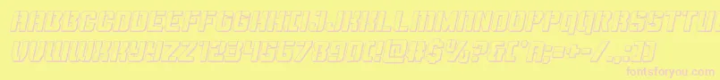 Thundertrooper3Dital Font – Pink Fonts on Yellow Background