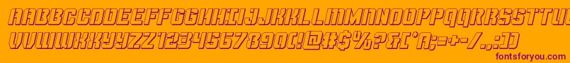 Thundertrooper3Dital Font – Purple Fonts on Orange Background