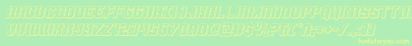 Thundertrooper3Dital Font – Yellow Fonts on Green Background