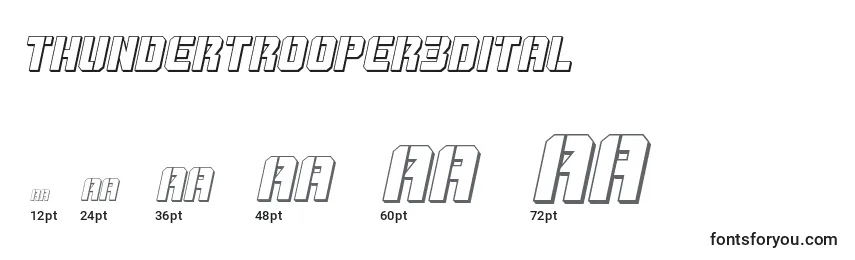 Größen der Schriftart Thundertrooper3Dital