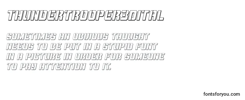 Überblick über die Schriftart Thundertrooper3Dital