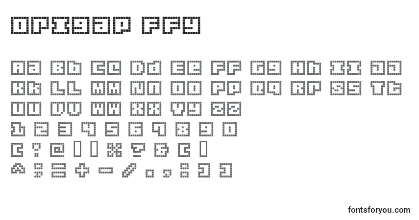Шрифт Origap ffy – алфавит, цифры, специальные символы