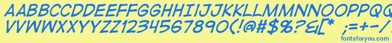 DigistripI Font – Blue Fonts on Yellow Background