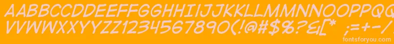 DigistripI Font – Pink Fonts on Orange Background