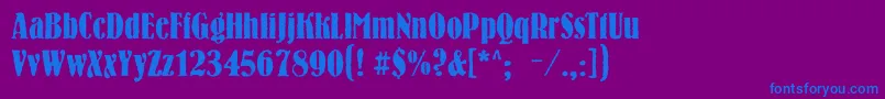 Bernhardroughc-Schriftart – Blaue Schriften auf violettem Hintergrund