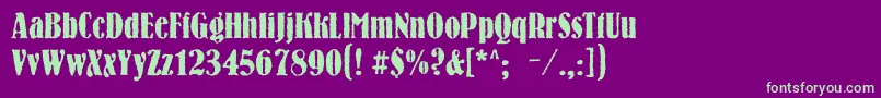 Bernhardroughc Font – Green Fonts on Purple Background