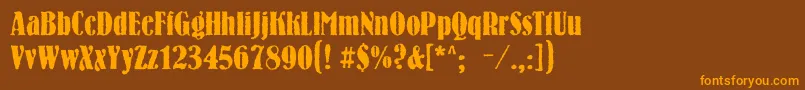 Bernhardroughc Font – Orange Fonts on Brown Background