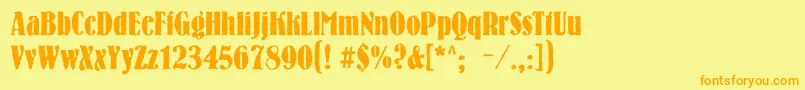 Bernhardroughc Font – Orange Fonts on Yellow Background