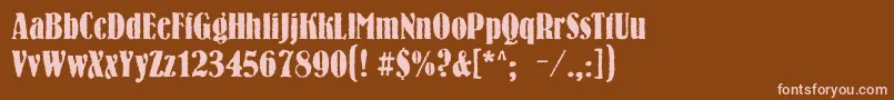 Bernhardroughc Font – Pink Fonts on Brown Background