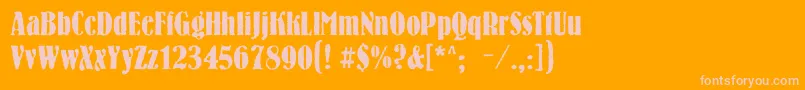 Bernhardroughc Font – Pink Fonts on Orange Background