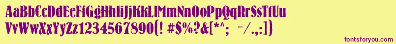 Bernhardroughc Font – Purple Fonts on Yellow Background