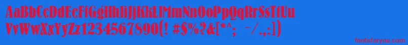 Bernhardroughc Font – Red Fonts on Blue Background