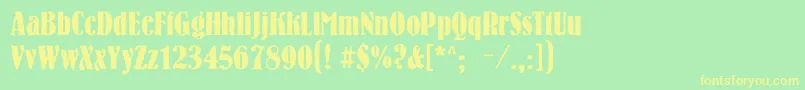 Bernhardroughc Font – Yellow Fonts on Green Background