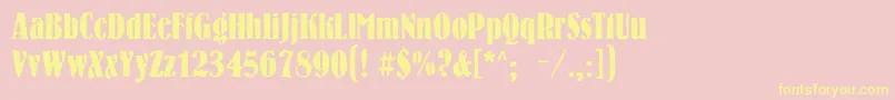 Bernhardroughc Font – Yellow Fonts on Pink Background