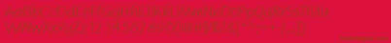 Weitere Informationen zur Squired-Schriftart Squired-Schriftart – Braune Schriften auf rotem Hintergrund