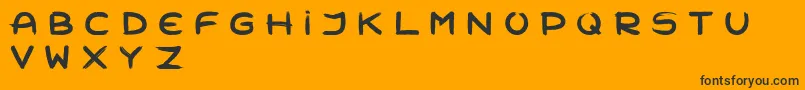 Zombiemorning-Schriftart – Schwarze Schriften auf orangefarbenem Hintergrund