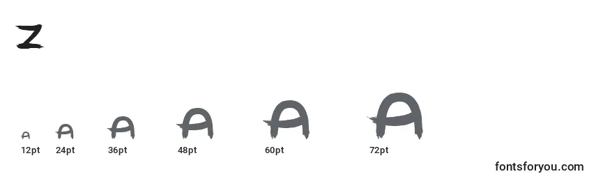 Zombiemorning Font Sizes