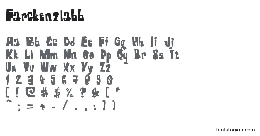 Шрифт Farckenzlabb – алфавит, цифры, специальные символы