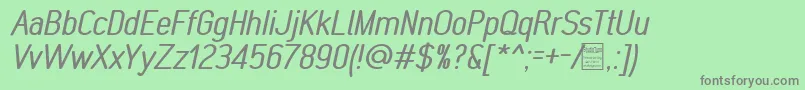 MonabellaItalicDemo Font – Gray Fonts on Green Background