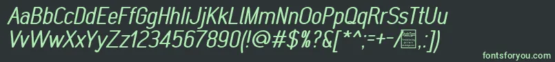 Шрифт MonabellaItalicDemo – зелёные шрифты на чёрном фоне