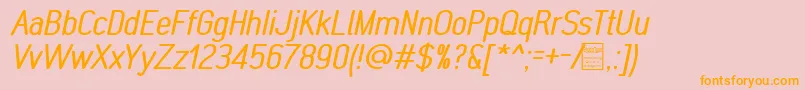 MonabellaItalicDemo Font – Orange Fonts on Pink Background