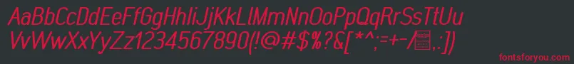 MonabellaItalicDemo Font – Red Fonts on Black Background