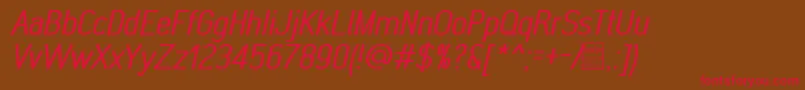 MonabellaItalicDemo Font – Red Fonts on Brown Background