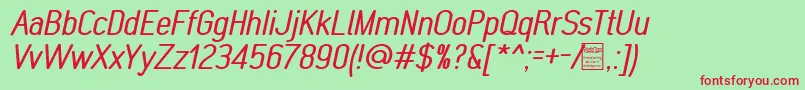 MonabellaItalicDemo Font – Red Fonts on Green Background