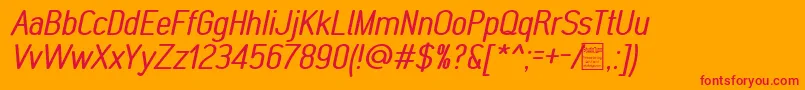 MonabellaItalicDemo Font – Red Fonts on Orange Background