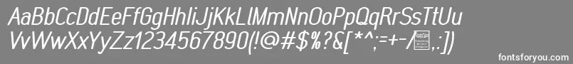 フォントMonabellaItalicDemo – 灰色の背景に白い文字