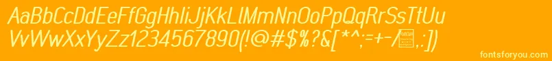 Police MonabellaItalicDemo – polices jaunes sur fond orange