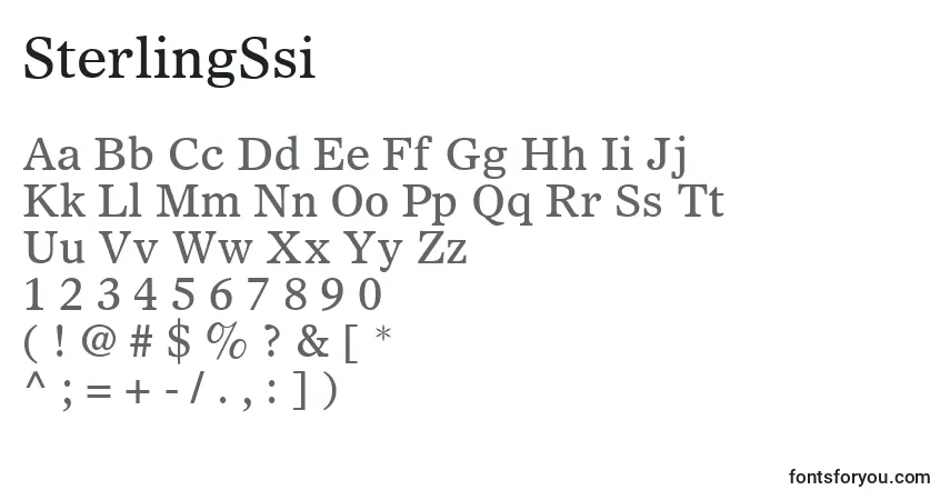 Шрифт SterlingSsi – алфавит, цифры, специальные символы